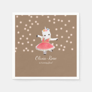 Serviette En Papier Unicorne rose magique Ballerina Fille Anniversaire