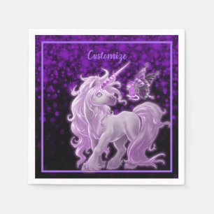 Serviette En Papier Unicorne rose pourpre
