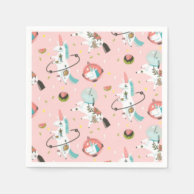 Serviette En Papier Unicornes (Devant)