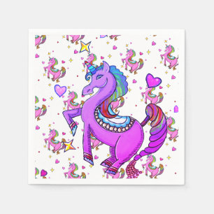 Serviette En Papier Unicornes arc-en-ciel