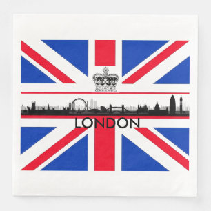 Serviette En Papier Union Jack London Skyline Thème Papier Napkins