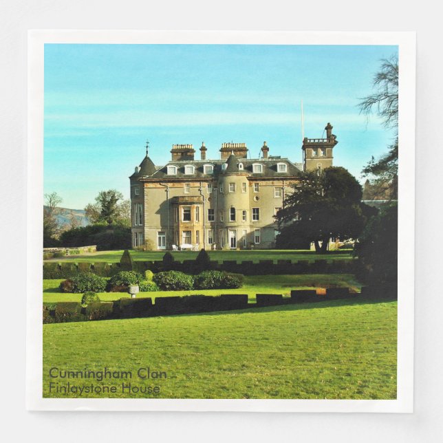 Serviette En Papier Unique Cunningham Scottish Clan Finlaystone House (Devant)