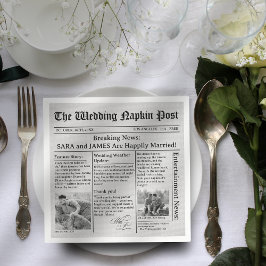 Serviette En Papier Unique Newspaper Fun Facts Photos Mariage Napkins