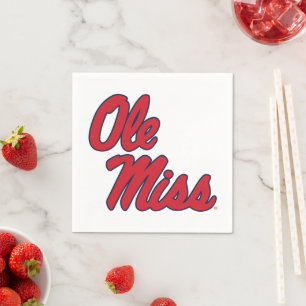 Serviette En Papier Université du Mississippi Ole Miss Script