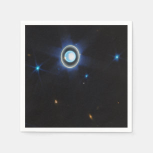Serviette En Papier Uranus planétaire avec anneaux et lunes Image JWST