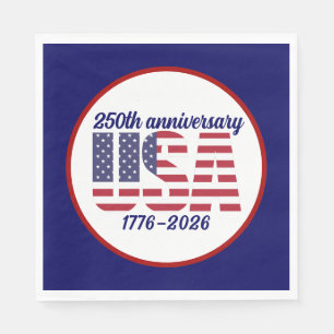 Serviette En Papier USA 250e anniversaire Semiquincentennial 1776–2026