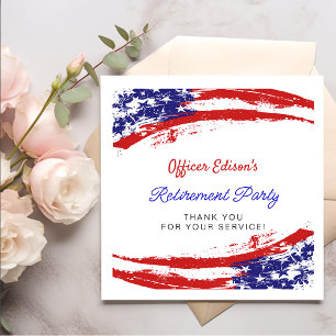 Serviette En Papier USA American Flag Military Retirement Party