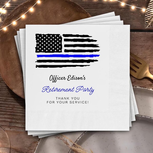 Serviette En Papier USA American Flag Military Retirement Party (Créateur téléchargé)