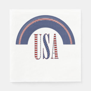 Serviette En Papier USA Logo Stars and Stripes Rainbow Patriotic