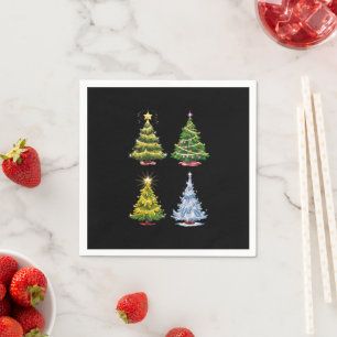 Serviette En Papier Vacances de Noël Arbre verte