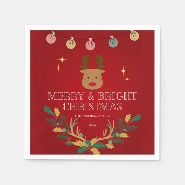 Serviette En Papier Vacances de Noël élégantes (Devant)