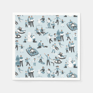 Serviette En Papier Vacances de Noël en famille d'hiver