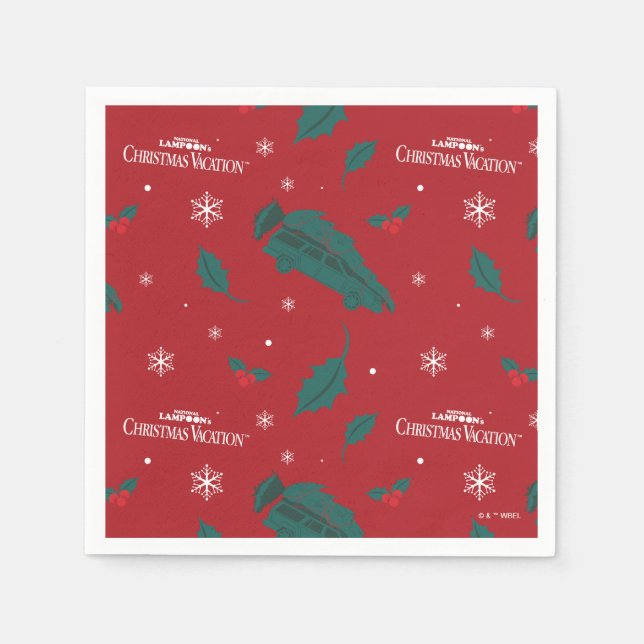 Serviette En Papier Vacances de Noël Holly Motif (Devant)