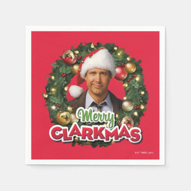 Serviette En Papier Vacances de Noël | Merry Clarkmas (Devant)