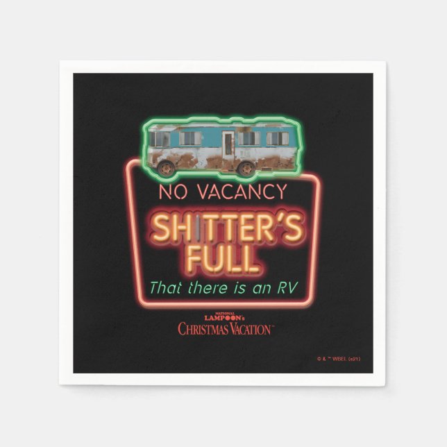 Serviette En Papier Vacances de Noël | Sh*tter's Full Neon Sign (Devant)