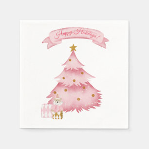 Serviette En Papier Vacances d'hiver roses pour enfants 