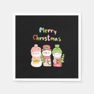 Serviette En Papier Vacances d'hiver Snowman Hope Paix Amour