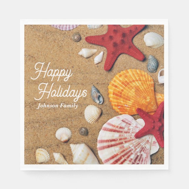 Serviette En Papier Vacances estivales côtières maritimes tropicales (Devant)