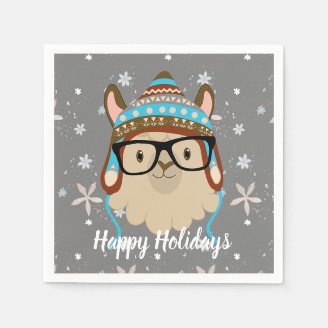 Serviette En Papier Vacances Hipster Llama (Devant)