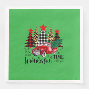 Serviette En Papier Vacances Napkins "Temps Merveilleux" Design