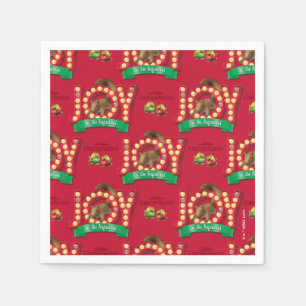 Serviette En Papier Vacances Noël   Joie au Motif écureuil
