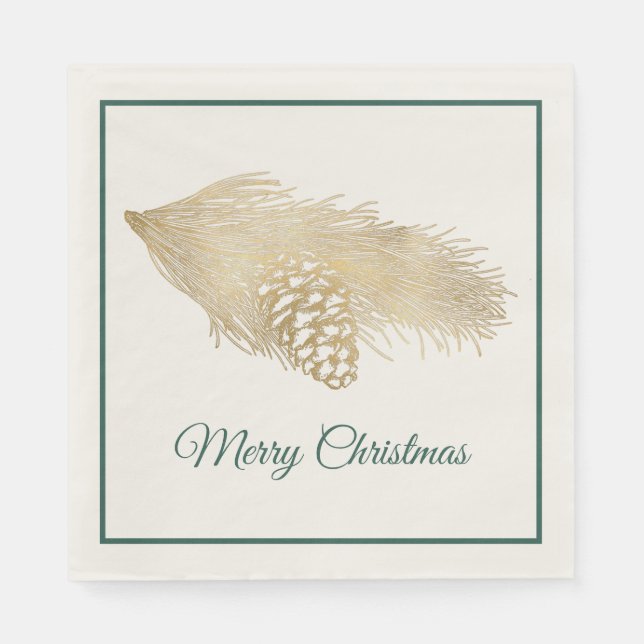 Serviette En Papier Vacances Pine d'hiver (Devant)