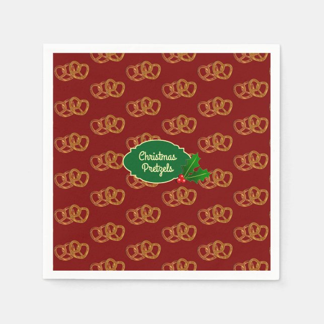 Serviette En Papier Vacances Pretzel Nibbles - Noël fête propre texte (Devant)