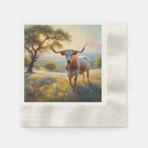Serviette En Papier Vache à landes du printemps du Texas
