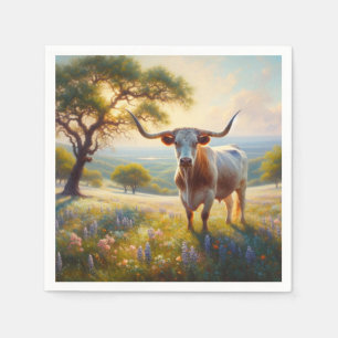 Serviette En Papier Vache à landes du printemps du Texas