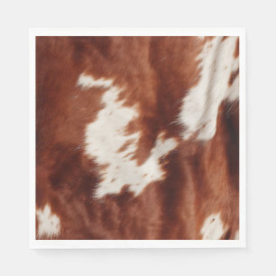 Serviette En Papier Vache blanche Brown
