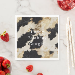 Serviette En Papier Vache blanche noire