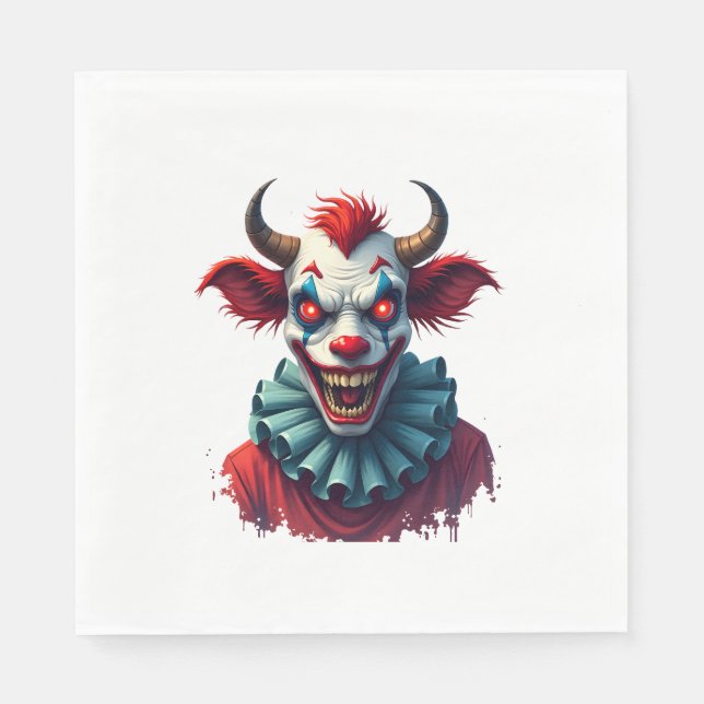 Serviette En Papier Vache clown de la terreur (Devant)