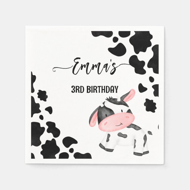 Serviette En Papier Vache de fête vache vache motif personnalisé (Devant)