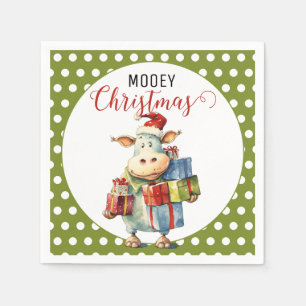 Serviette En Papier Vache de Noël Pun