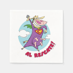 Serviette En Papier Vache et poulet Super Vache Al Rescate!