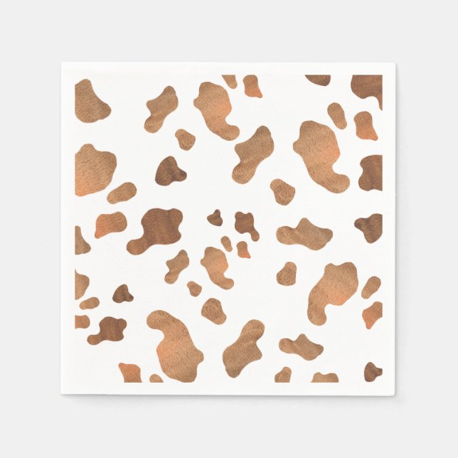 Serviette En Papier Vache Imprimer fête d'anniversaire (Devant)