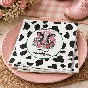 Serviette En Papier Vache sacrée, je suis une cowgirl de 1 an