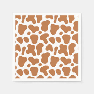 Serviette En Papier Vache Sainte Impression Marron 1er Anniversaire de