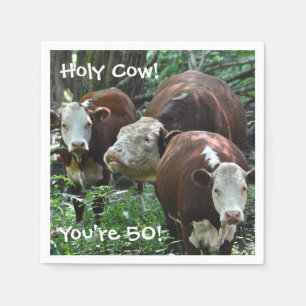 Serviette En Papier Vache sainte vous êtes 50 serviettes de partie