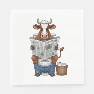 Serviette En Papier Vache sur Toilet, Animaux de ferme amusants