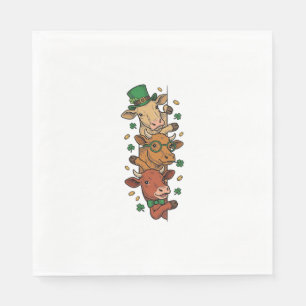 Serviette En Papier Vaches empilées mignonnes St Patrick Gravure vinta
