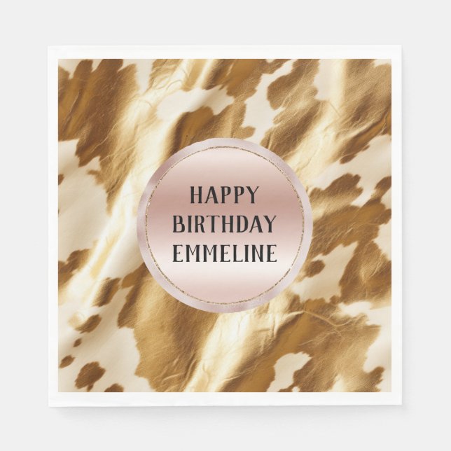 Serviette En Papier Vachette à crème dorée occidentale (Devant)