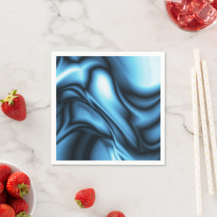 Serviette En Papier Vague de soie bleue