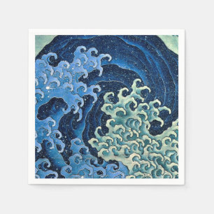 Serviette En Papier Vague féminine de Hokusai Océan Vintage 