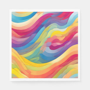 Serviette En Papier Vagues arc-en-ciel