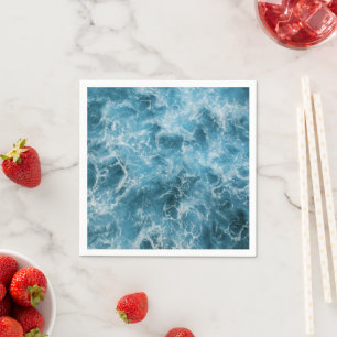 Serviette En Papier Vagues de l'océan bleu
