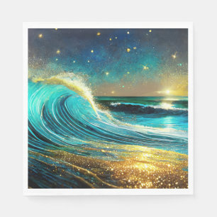 Serviette En Papier Vagues océaniques clignantes