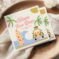 Vagues quatre jours Surf rose 4e anniversaire fête