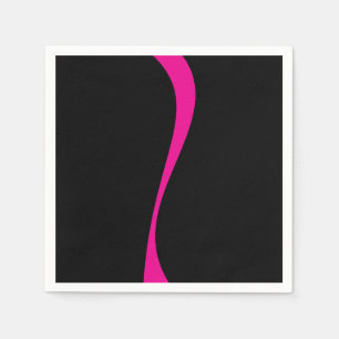 Serviette En Papier Vagues simples 2 en Magenta et noir