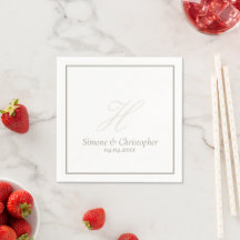 Vaisselle de réception de mariage monogramme intem